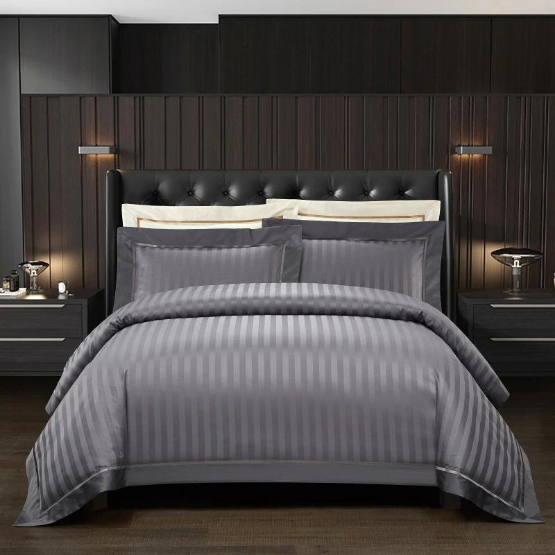 1200 Thread Count King Size Duvet Cover Set in Grey – Soft Egyptian Cotton Bedding 0