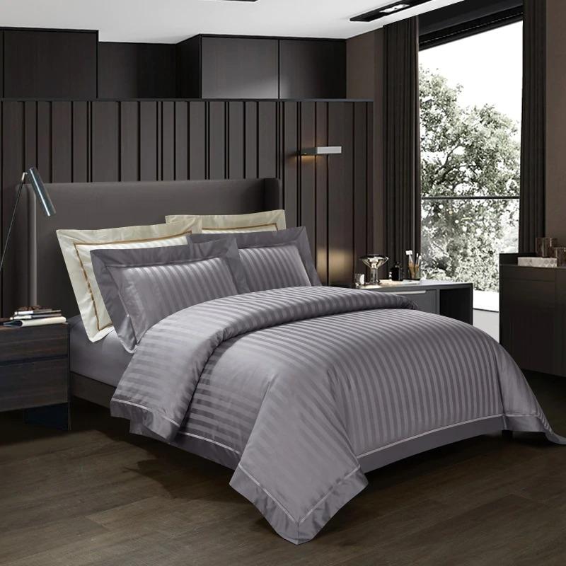 1200 Thread Count King Size Duvet Cover Set in Grey – Soft Egyptian Cotton Bedding 1
