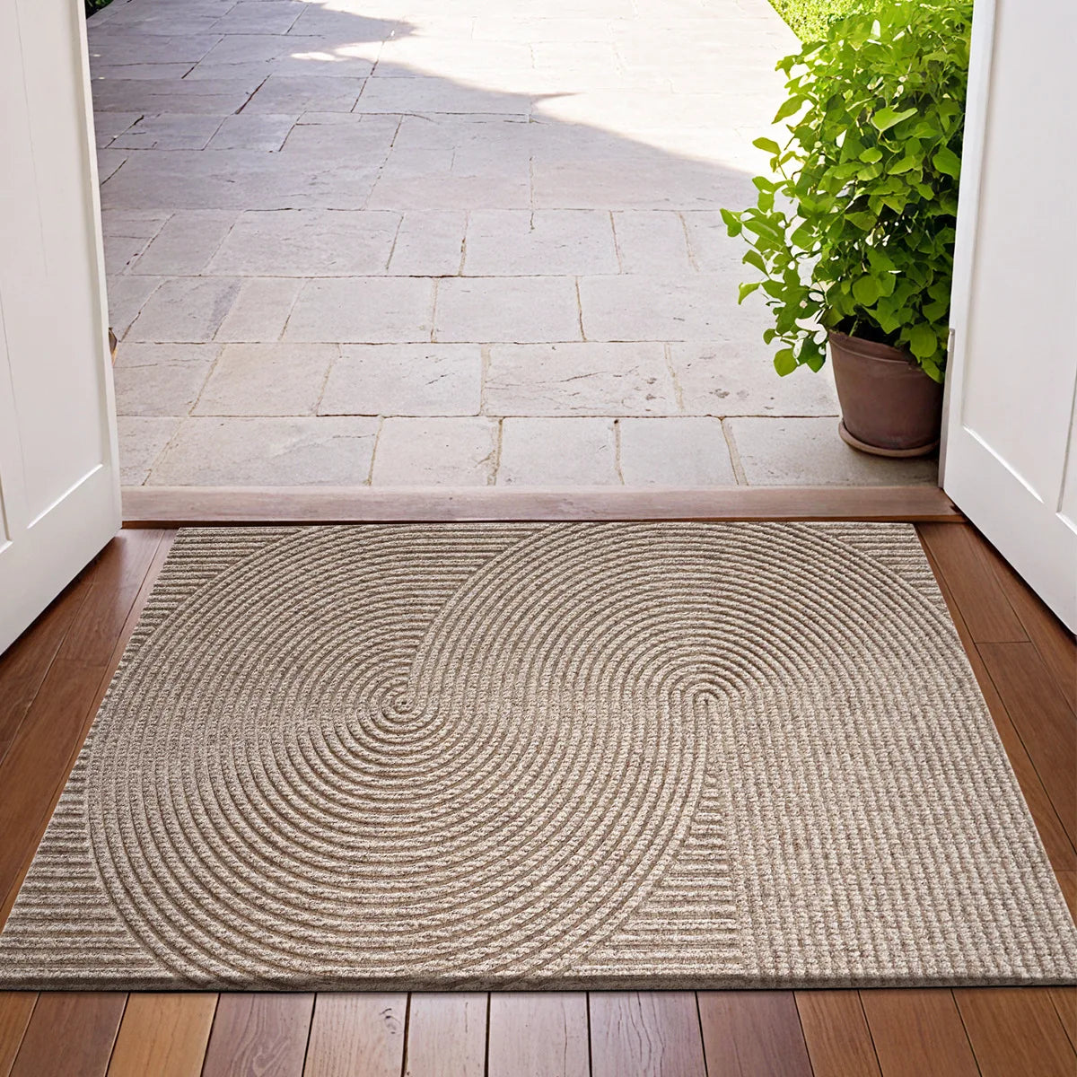 3D Groove Doormat – Durable Outdoor Door Mat with Anti-Slip Backing for Indoor and Outdoor Use 0