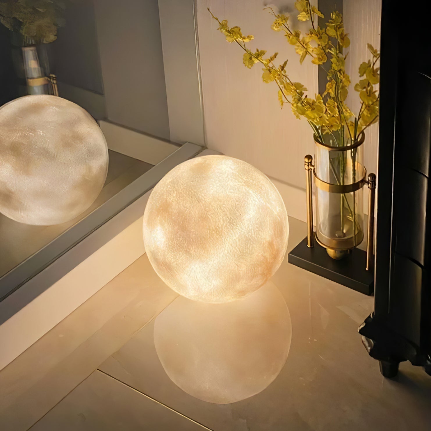 3D Moon Lamp Table LED Dimmable Bedside Night Light Bedroom Home Decor - Stack & Clear 12
