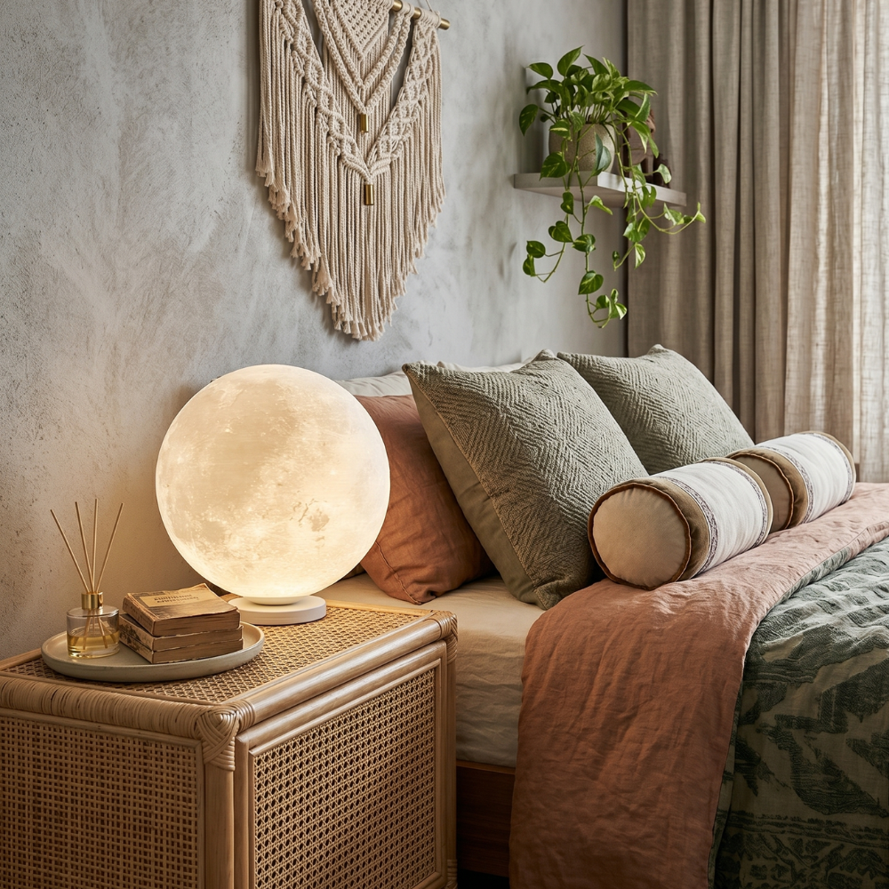 3D Moon Lamp Table LED Dimmable Bedside Night Light Bedroom Home Decor - Stack & Clear 99