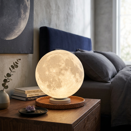 3D Moon Lamp Table LED Dimmable Bedside Night Light Bedroom Home Decor - Stack & Clear 999