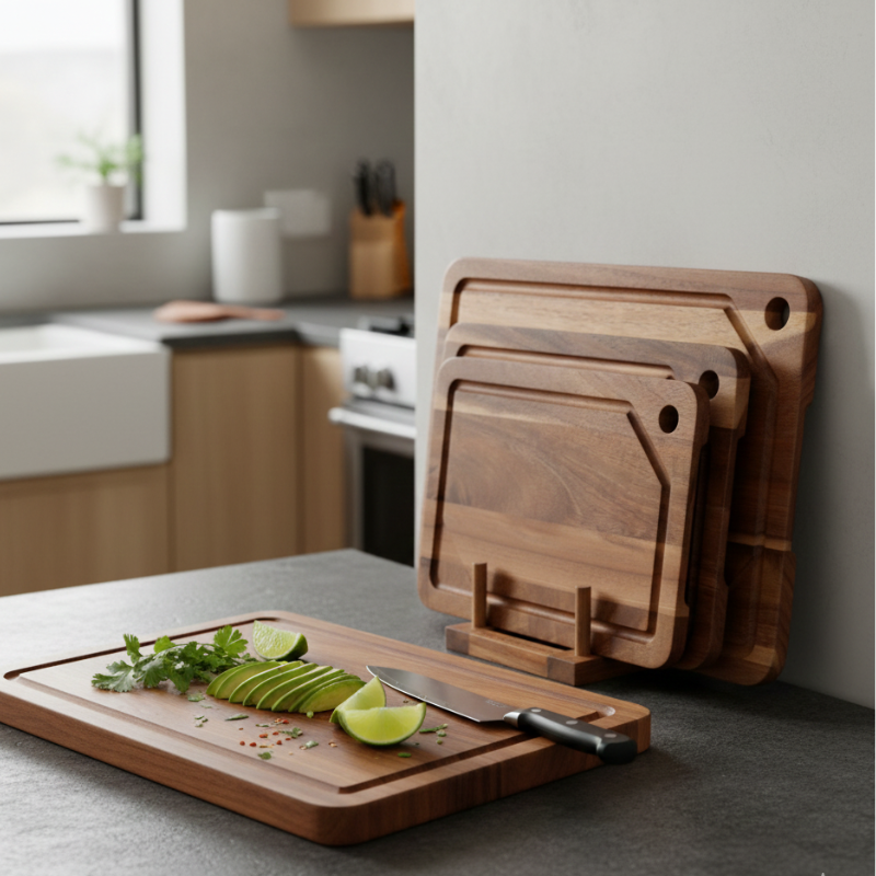 Acacia Wood Chopping Board Set 3-Piece Kitchen Cutting Board 8