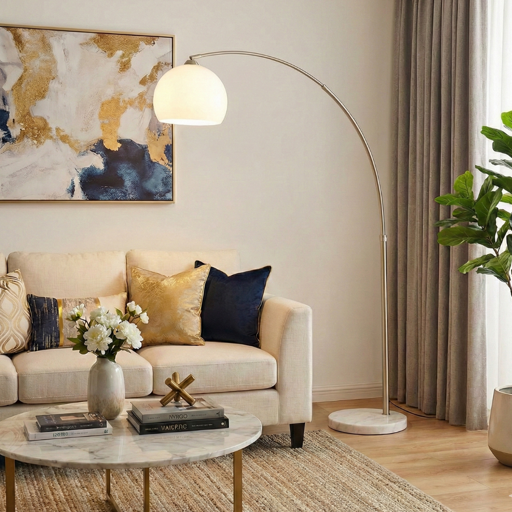 Acrylic Globe Floor Lamp 180cm Tall Standing Lamp with Round Shade for Living Room 15
