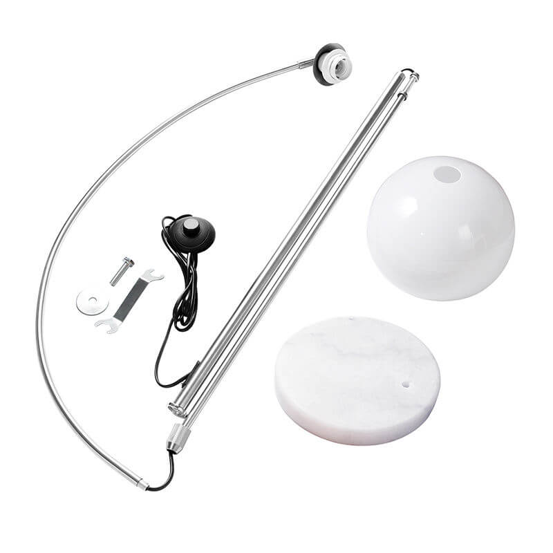 Acrylic Globe Floor Lamp 180cm Tall Standing Lamp with Round Shade for Living Room 8
