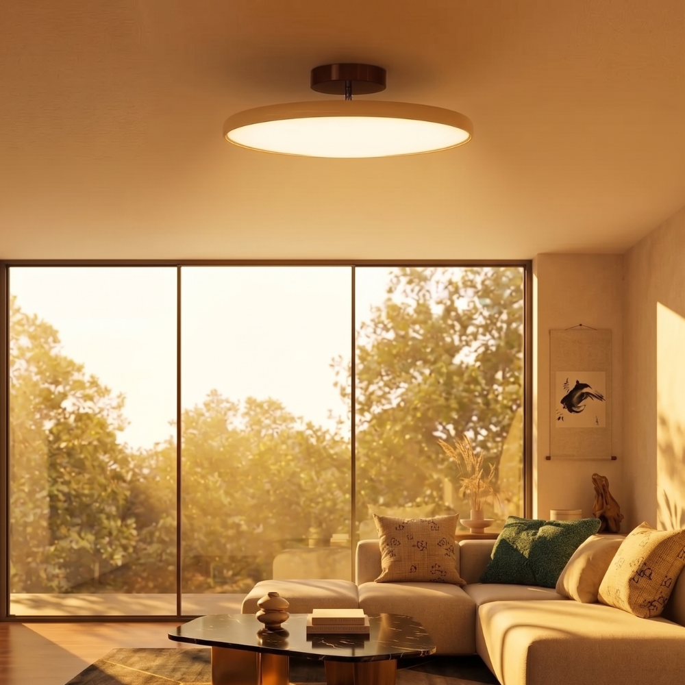 Adjustable LED Ceiling Lamp - Modern Circular Flush Ceiling Light Fixture for Customizable Home Ambiance 90