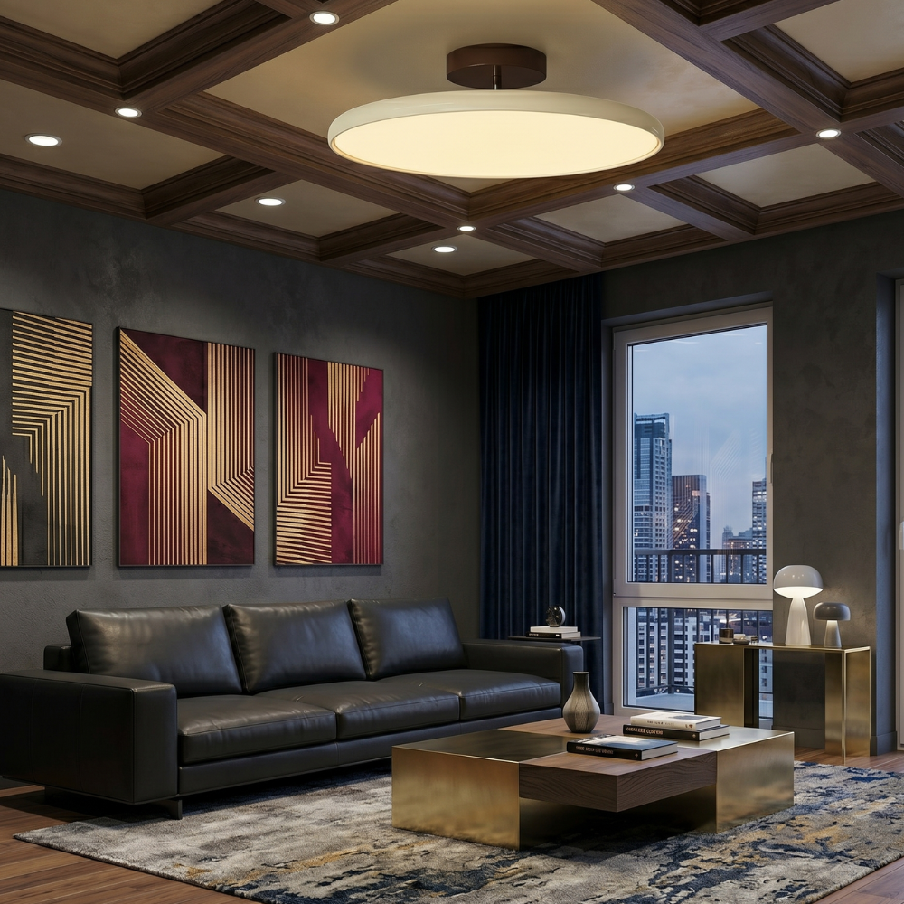 Adjustable LED Ceiling Lamp - Modern Circular Flush Ceiling Light Fixture for Customizable Home Ambiance 998