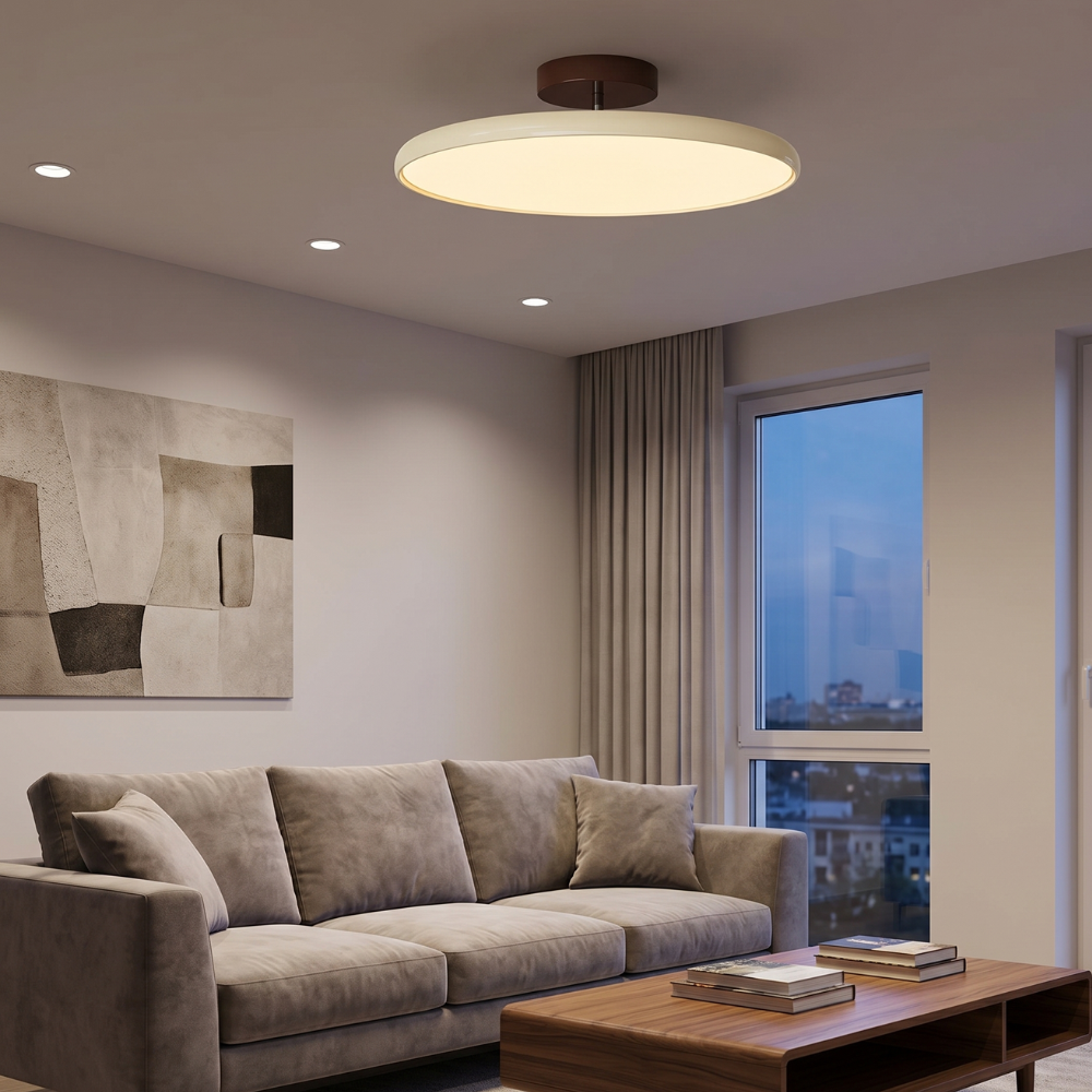 Adjustable LED Ceiling Lamp - Modern Circular Flush Ceiling Light Fixture for Customizable Home Ambiance 999