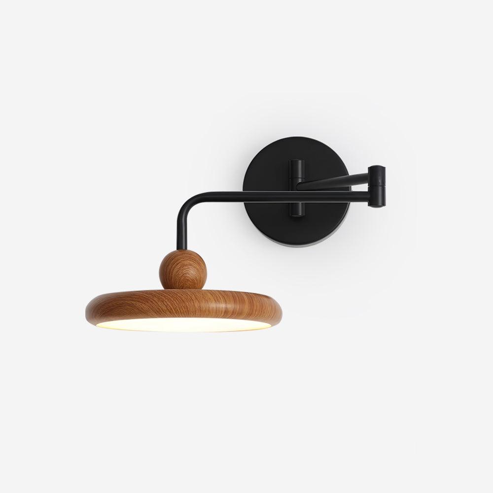Adjustable Wall Light with Integrated LED - Black and Wood Finish 1