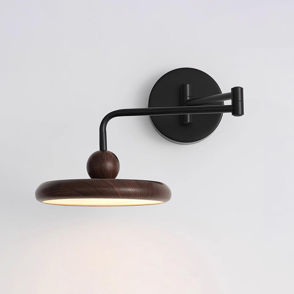Adjustable Wall Light with Integrated LED - Black and Wood Finish 9