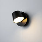 Adjustable Wall Light with Integrated LED for Reading - Black and White 0