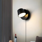 Adjustable Wall Light with Integrated LED for Reading - Black and White 4