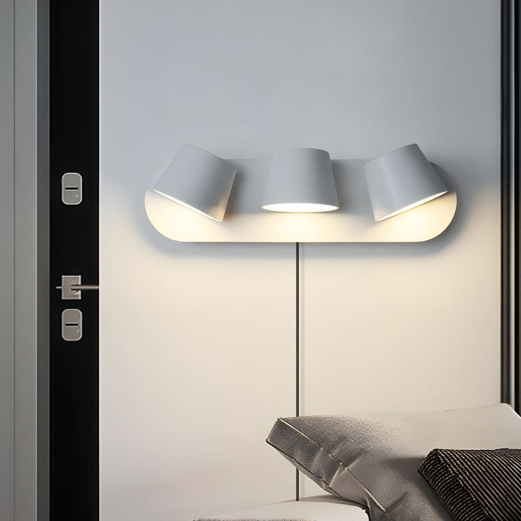 Adjustable Wall Light with Integrated LED for Reading - Black and White 5