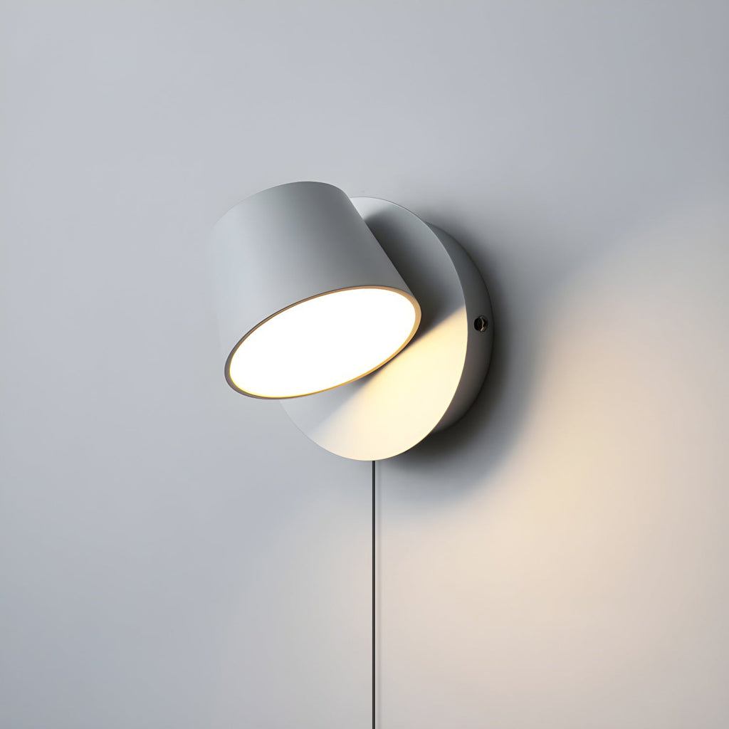 Adjustable Wall Light with Integrated LED for Reading - Black and White 7