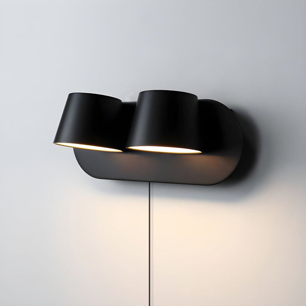 Adjustable Wall Light with Integrated LED for Reading - Black and White 8