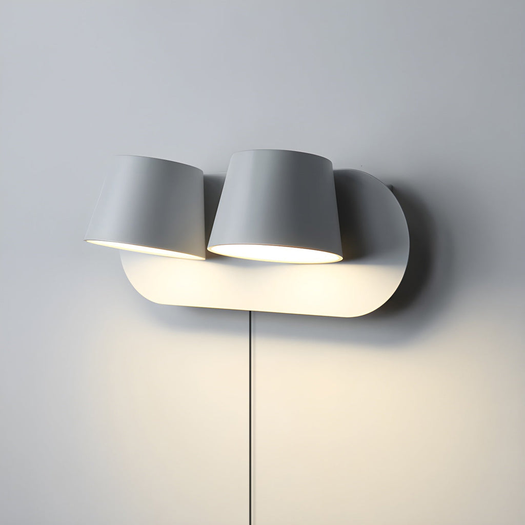 Adjustable Wall Light with Integrated LED for Reading - Black and White 9