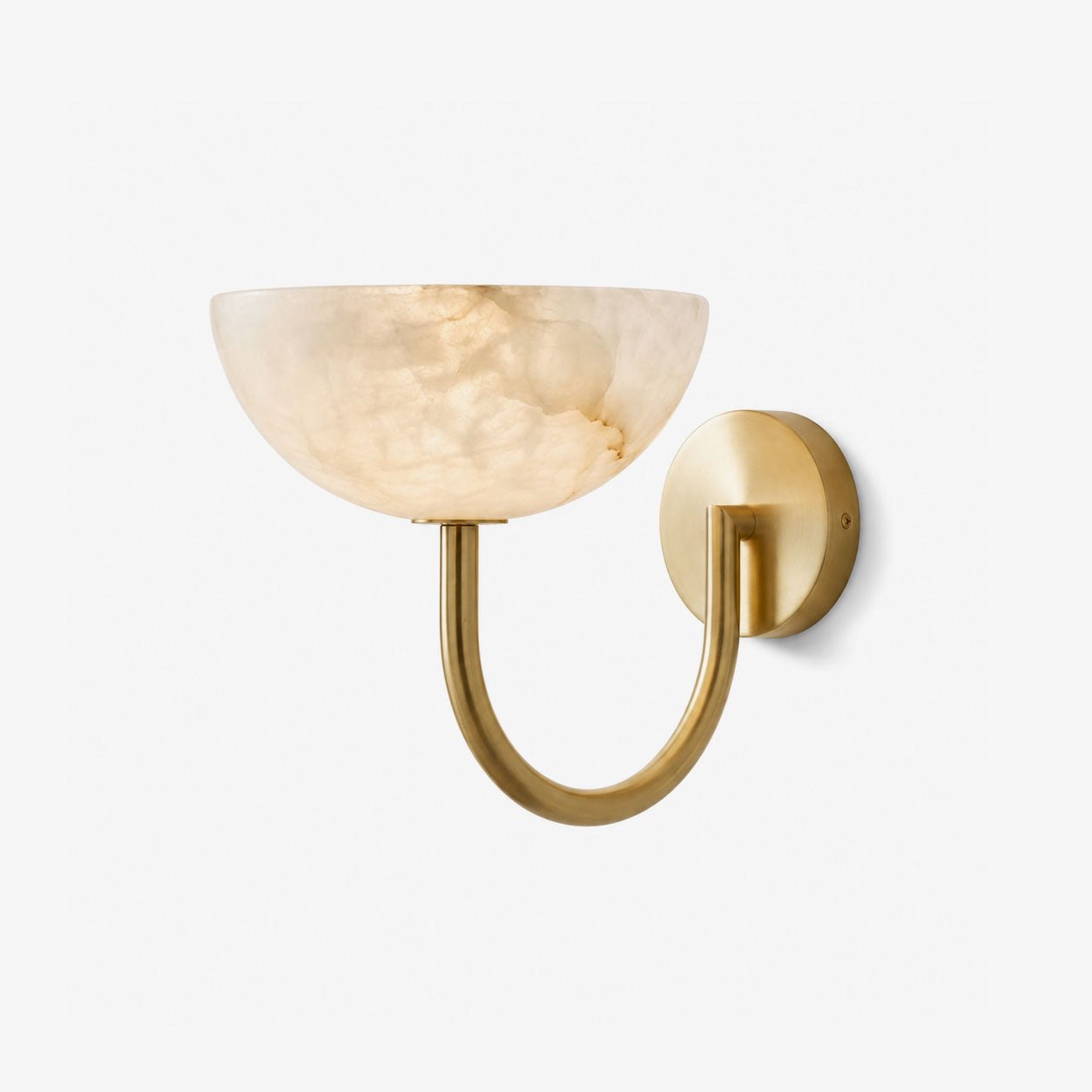 Alabaster Bowl Wall Sconce Brass Brushed Nickel Matte Black Indoor Light Home Decor Stack Clear 0