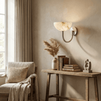Alabaster Bowl Wall Sconce Brass Brushed Nickel Matte Black Indoor Light Home Decor Stack Clear 3