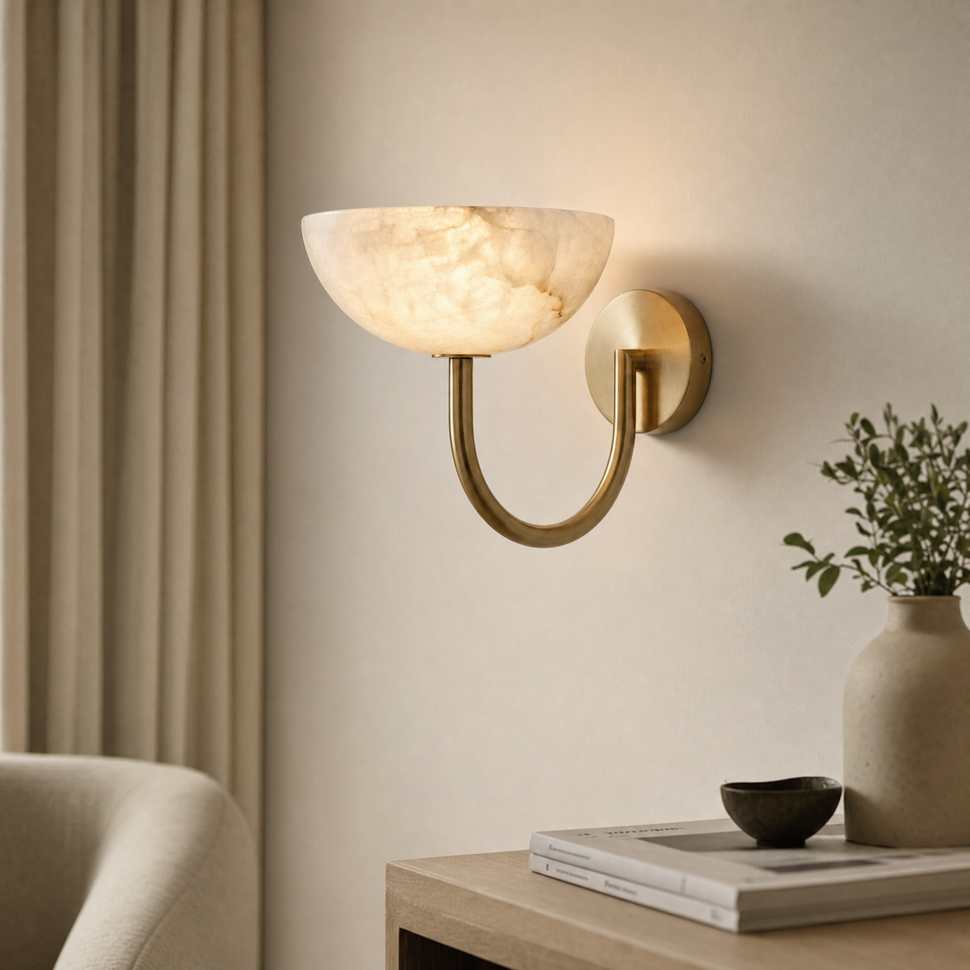 Alabaster Bowl Wall Sconce Brass Brushed Nickel Matte Black Indoor Light Home Decor Stack Clear 99