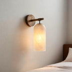 Alabaster Wall Light with Brushed Gold Arm – Elegant Indoor Sconce 3