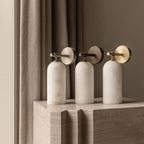 Alabaster Wall Light with Brushed Gold Arm – Elegant Indoor Sconce 4