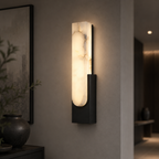 Alabaster Wall Sconce Soft Warm Light Multiple Finish Dimmable Accent Home Decor Stack Clear 1