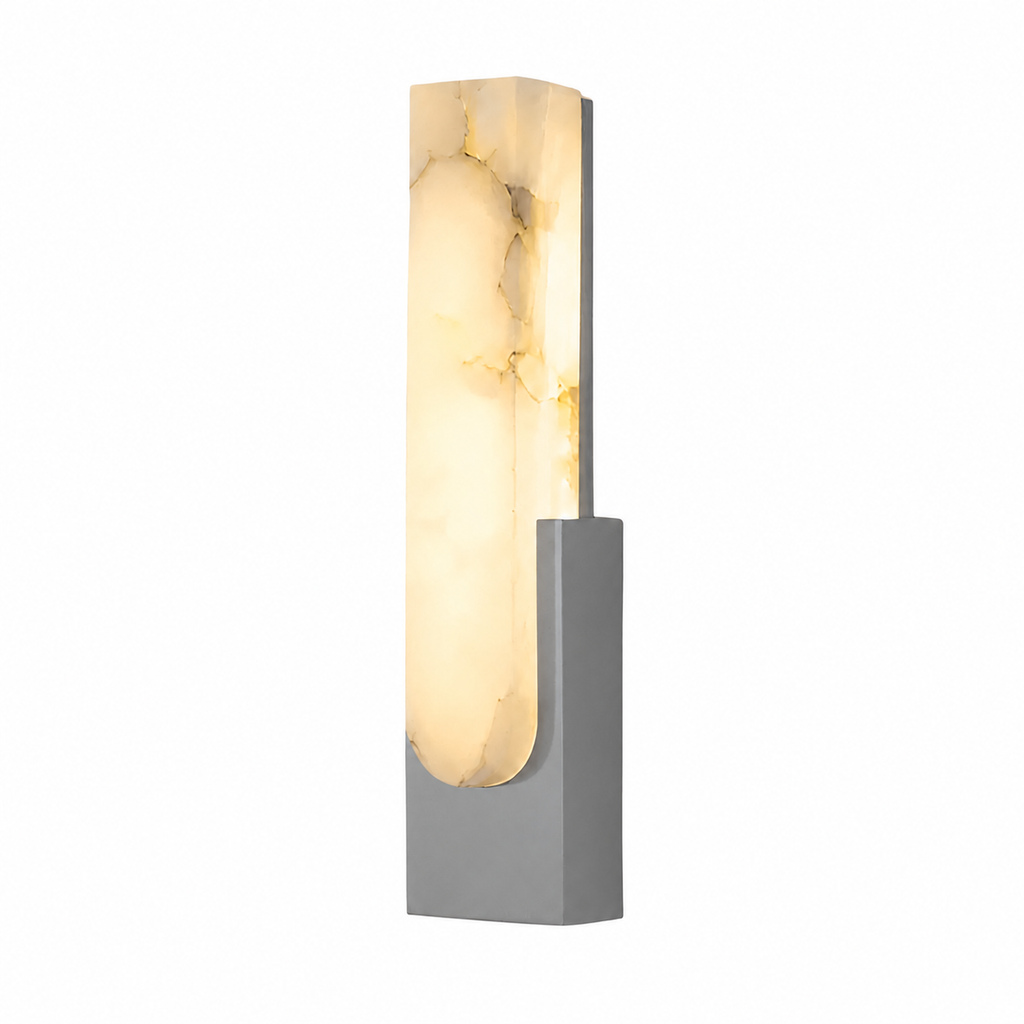 Alabaster Wall Sconce Soft Warm Light Multiple Finish Dimmable Accent Home Decor Stack Clear 12