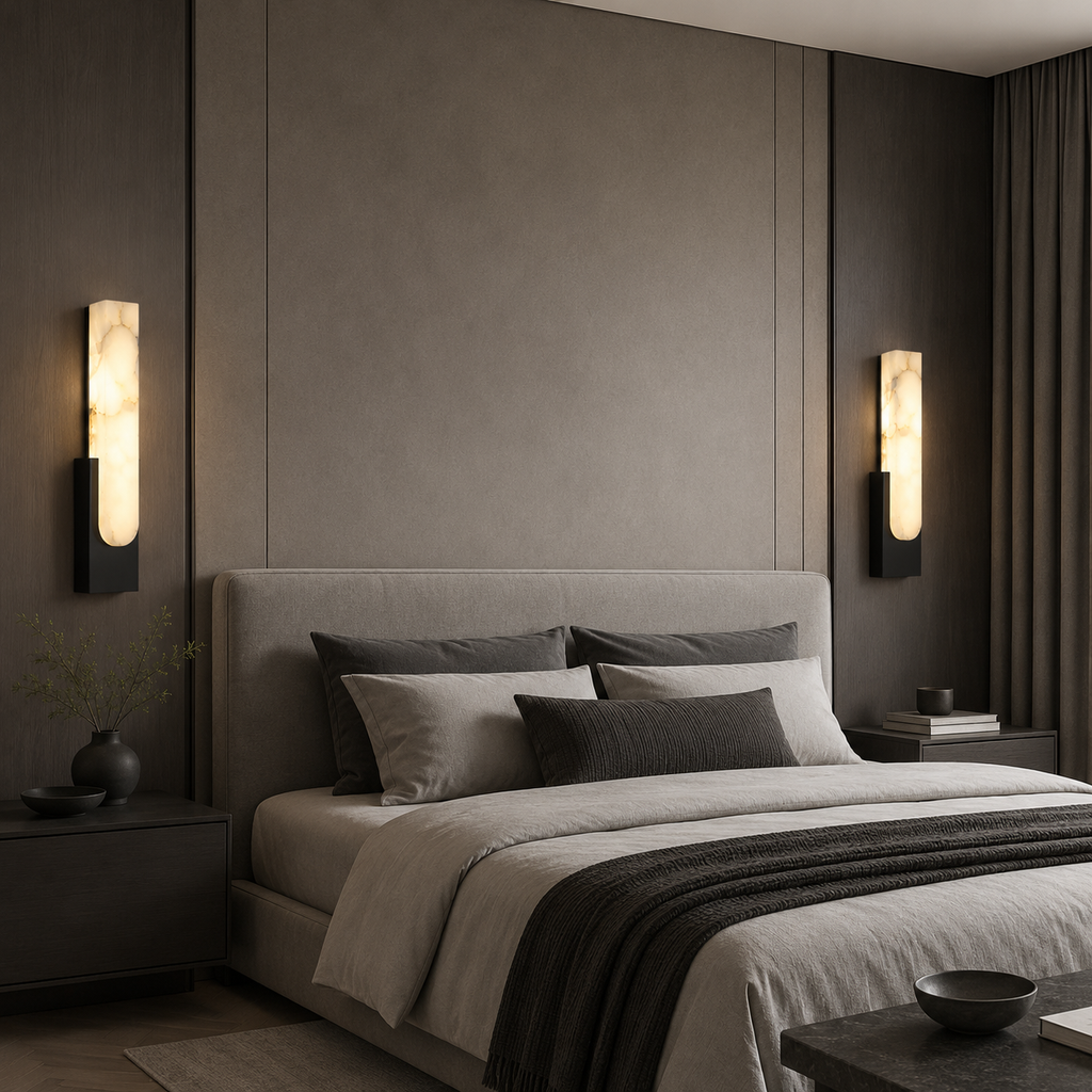 Alabaster Wall Sconce Soft Warm Light Multiple Finish Dimmable Accent Home Decor Stack Clear 2