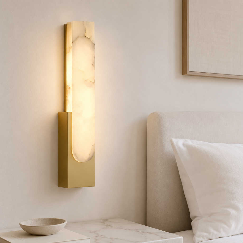 Alabaster Wall Sconce Soft Warm Light Multiple Finish Dimmable Accent Home Decor Stack Clear 5