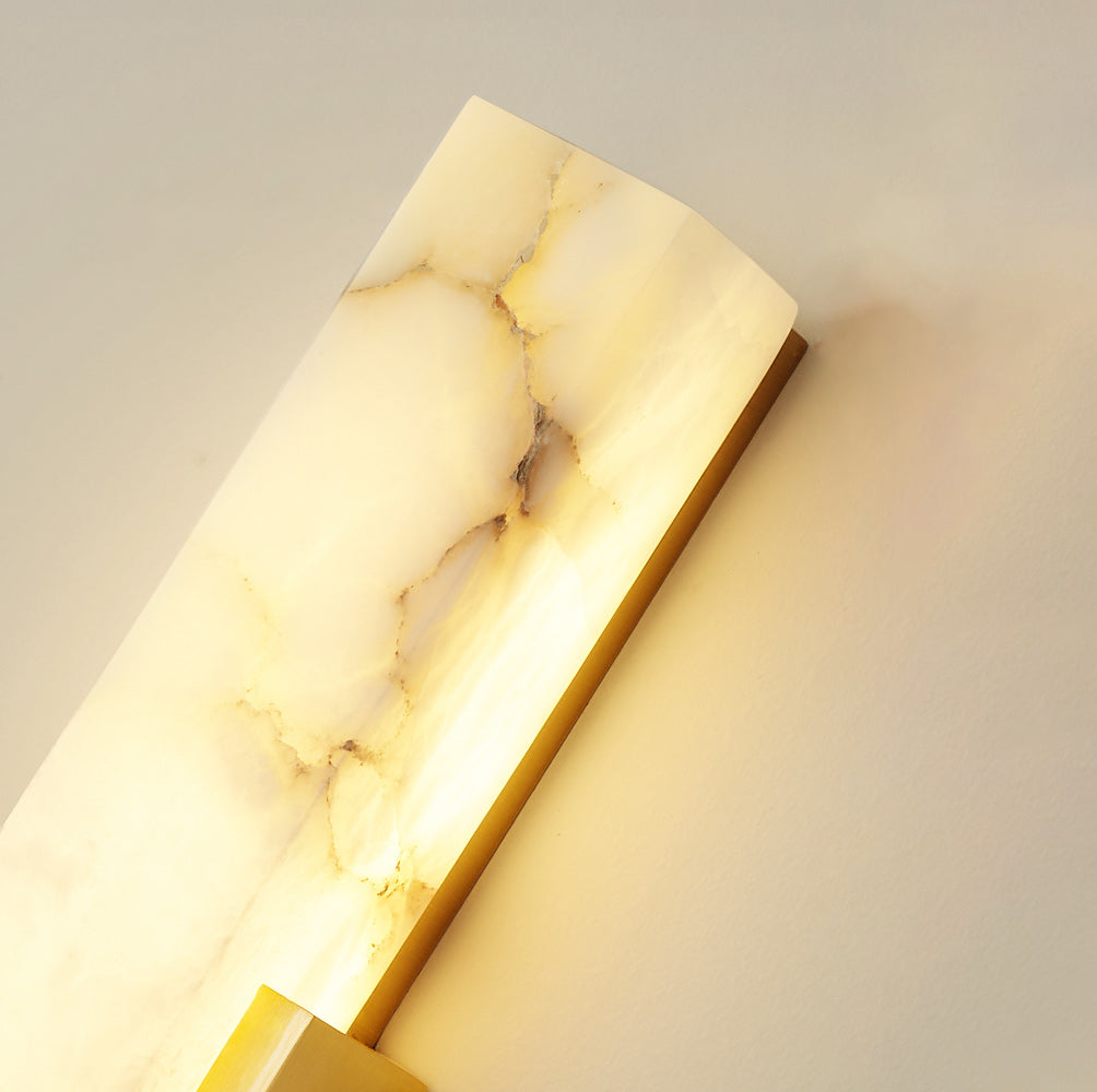 Alabaster Wall Sconce Soft Warm Light Multiple Finish Dimmable Accent Home Decor Stack Clear 6