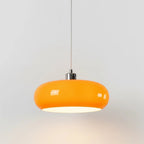 Amber Glass Pendant Light Dome Chrome Bauhaus Kitchen Dining Room Home Decor - Stack & Clear 1