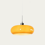 Amber Glass Pendant Light Dome Chrome Bauhaus Kitchen Dining Room Home Decor - Stack & Clear 10