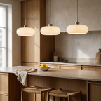 Amber Glass Pendant Light Dome Chrome Bauhaus Kitchen Dining Room Home Decor - Stack & Clear 11