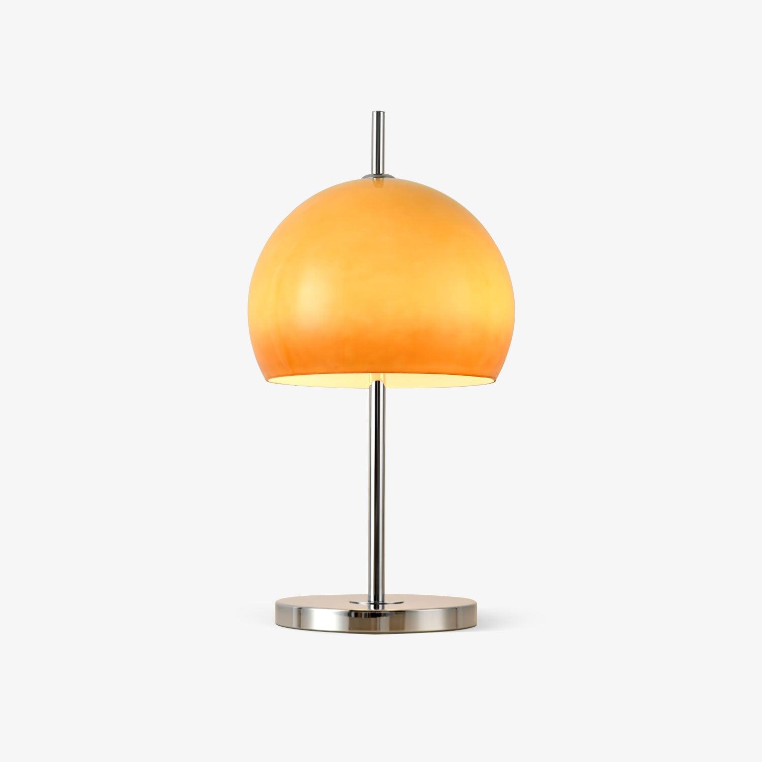 Amber Glass Table Lamp Dome Chrome Finish Vintage Bauhaus Bedside Desk Lamp Home Decor - Stack & Clear 1