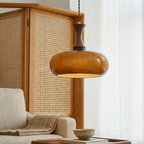Antique Brown Glass Pendant Light with Adjustable Height for Kitchen 98