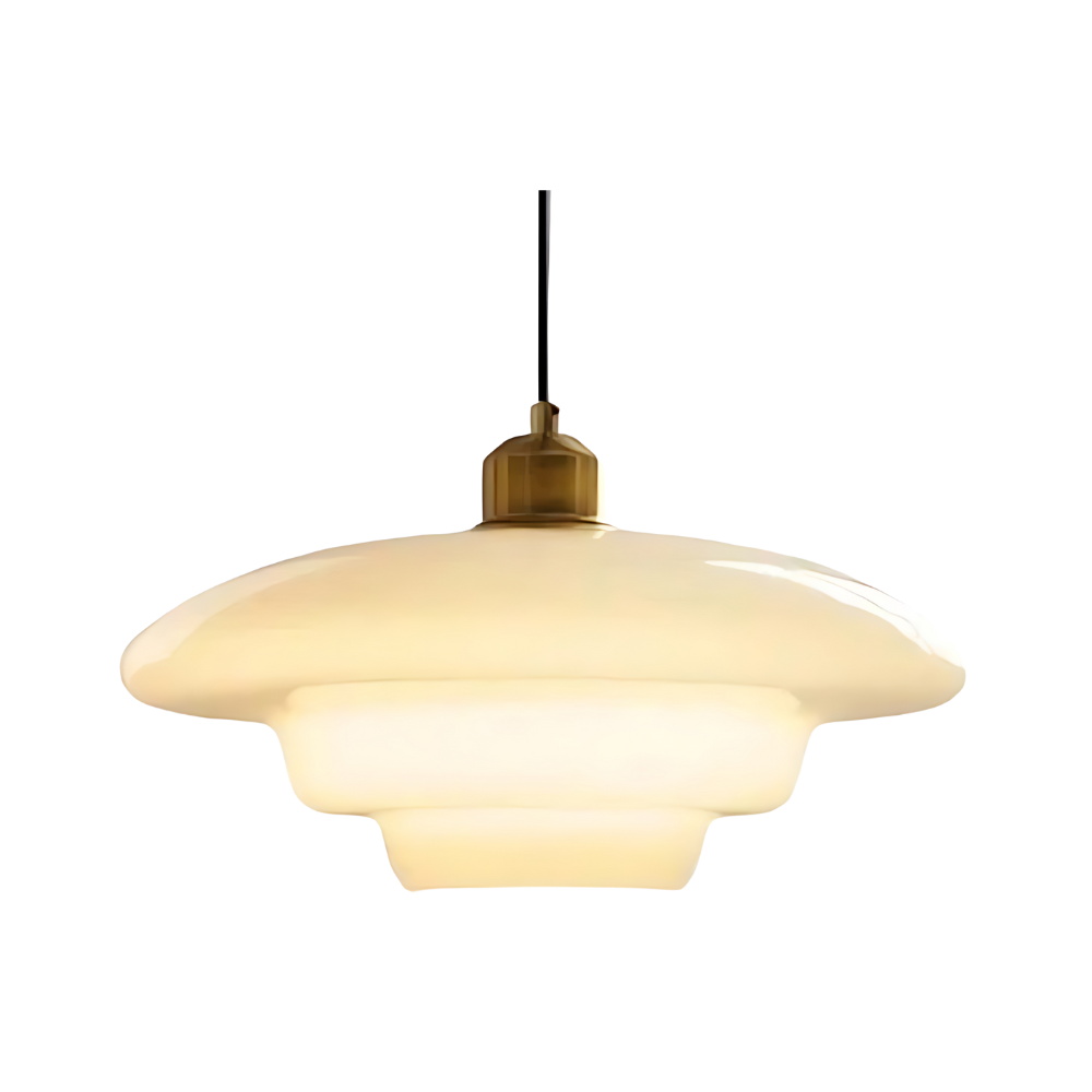 Art Deco Ceiling Light Fixture with Brass and Glass – Adjustable Height Flush Mount Lamp 0