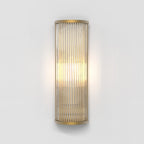 Art Deco Round Wall Sconce Glass Rod Antique Brass Bronze Finish Home Decor Stack Clear 0