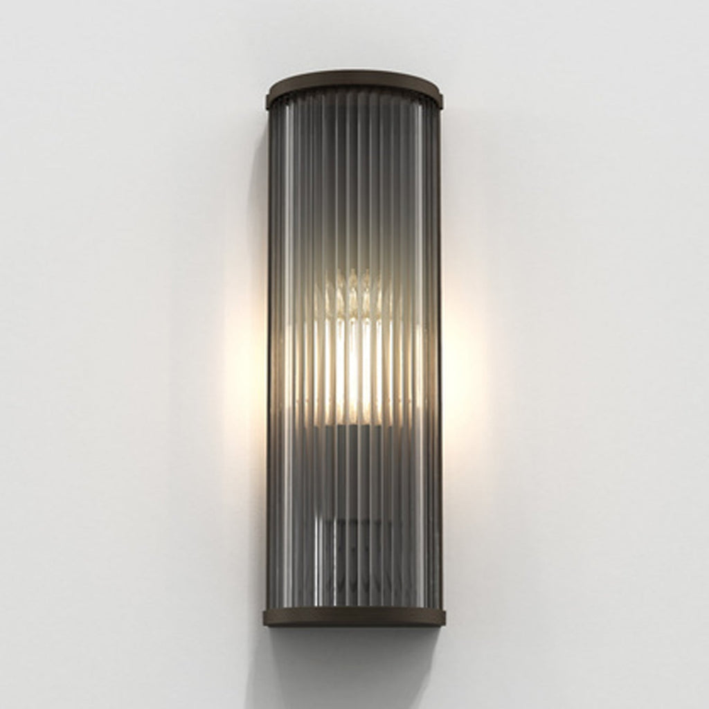Art Deco Round Wall Sconce Glass Rod Antique Brass Bronze Finish Home Decor Stack Clear 2