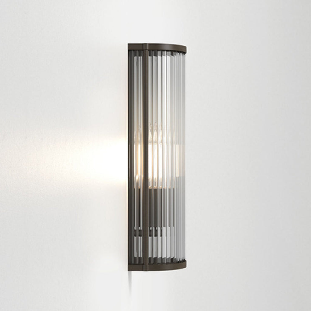 Art Deco Round Wall Sconce Glass Rod Antique Brass Bronze Finish Home Decor Stack Clear 4
