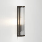 Art Deco Round Wall Sconce Glass Rod Antique Brass Bronze Finish Home Decor Stack Clear 4