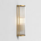 Art Deco Round Wall Sconce Glass Rod Antique Brass Bronze Finish Home Decor Stack Clear 5