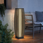 Art Deco Solar-Powered Outdoor Floor Lamp – Durable PE Rattan Garden Light with Built-in LED, Waterproof IP44, 27.17 Height 1