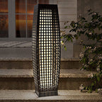 Art Deco Solar-Powered Outdoor Floor Lamp – Durable PE Rattan Garden Light with Built-in LED, Waterproof IP44, 27.17 Height 2