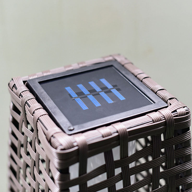 Art Deco Solar-Powered Outdoor Floor Lamp – Durable PE Rattan Garden Light with Built-in LED, Waterproof IP44, 27.17 Height 4