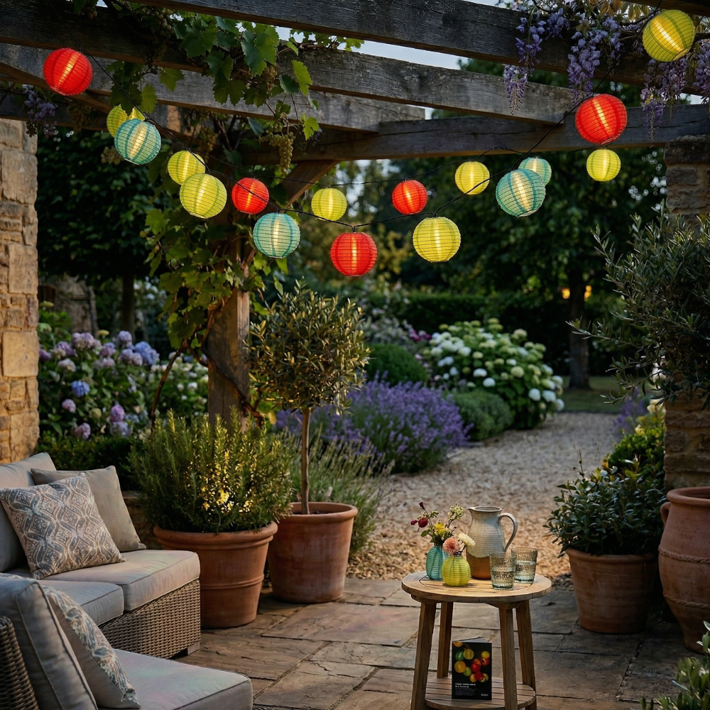 Guirlande Lumineuse Solaire Corde LED 40 LED 3M - Corde En Coton Naturel Pour Jardin Et Décoration Intérieure