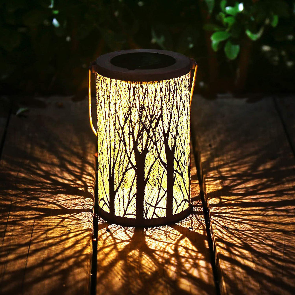 Art Deco Solar Lantern - Durable Iron Outdoor Light for Garden and Patio with Built-in LED 0