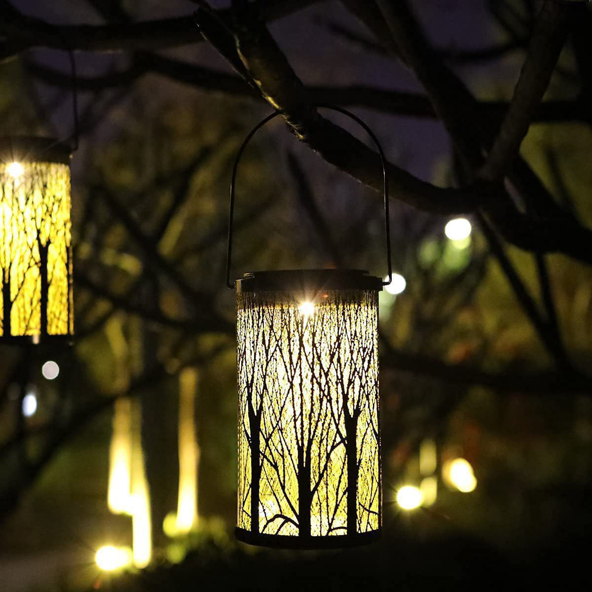 Art Deco Solar Lantern - Durable Iron Outdoor Light for Garden and Patio with Built-in LED 1