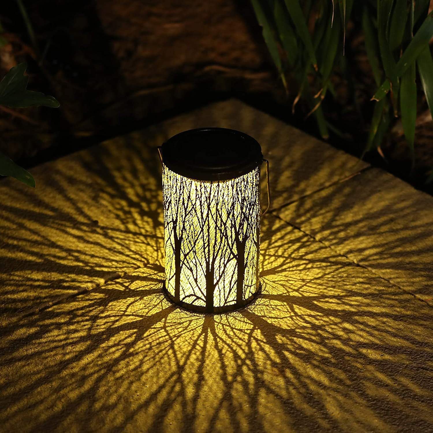 Art Deco Solar Lantern - Durable Iron Outdoor Light for Garden and Patio with Built-in LED 2
