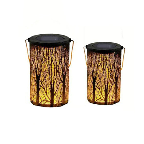 Art Deco Solar Lantern - Durable Iron Outdoor Light for Garden and Patio with Built-in LED 3