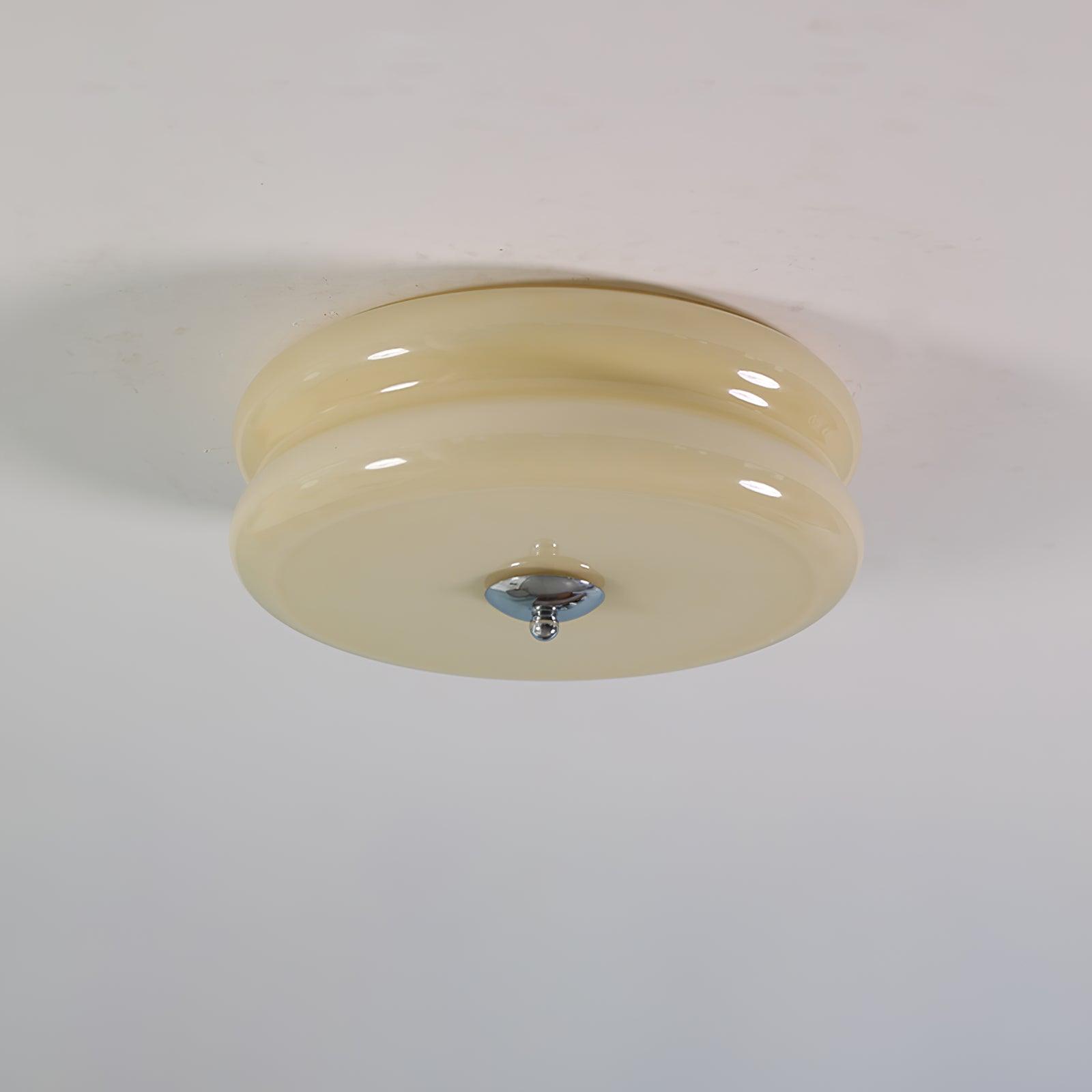 Art Deco Vintage Ceiling Light with White Glass Shades – Available in Gold or Chrome 0